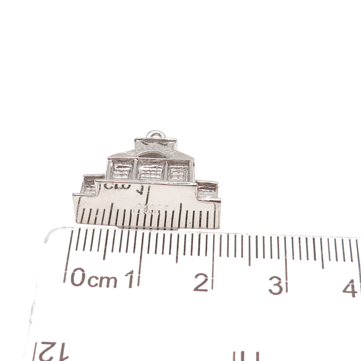 Town & Country 925 Sterling Silver Vintage Schoolhouse 3D Mini Charm Pendant
