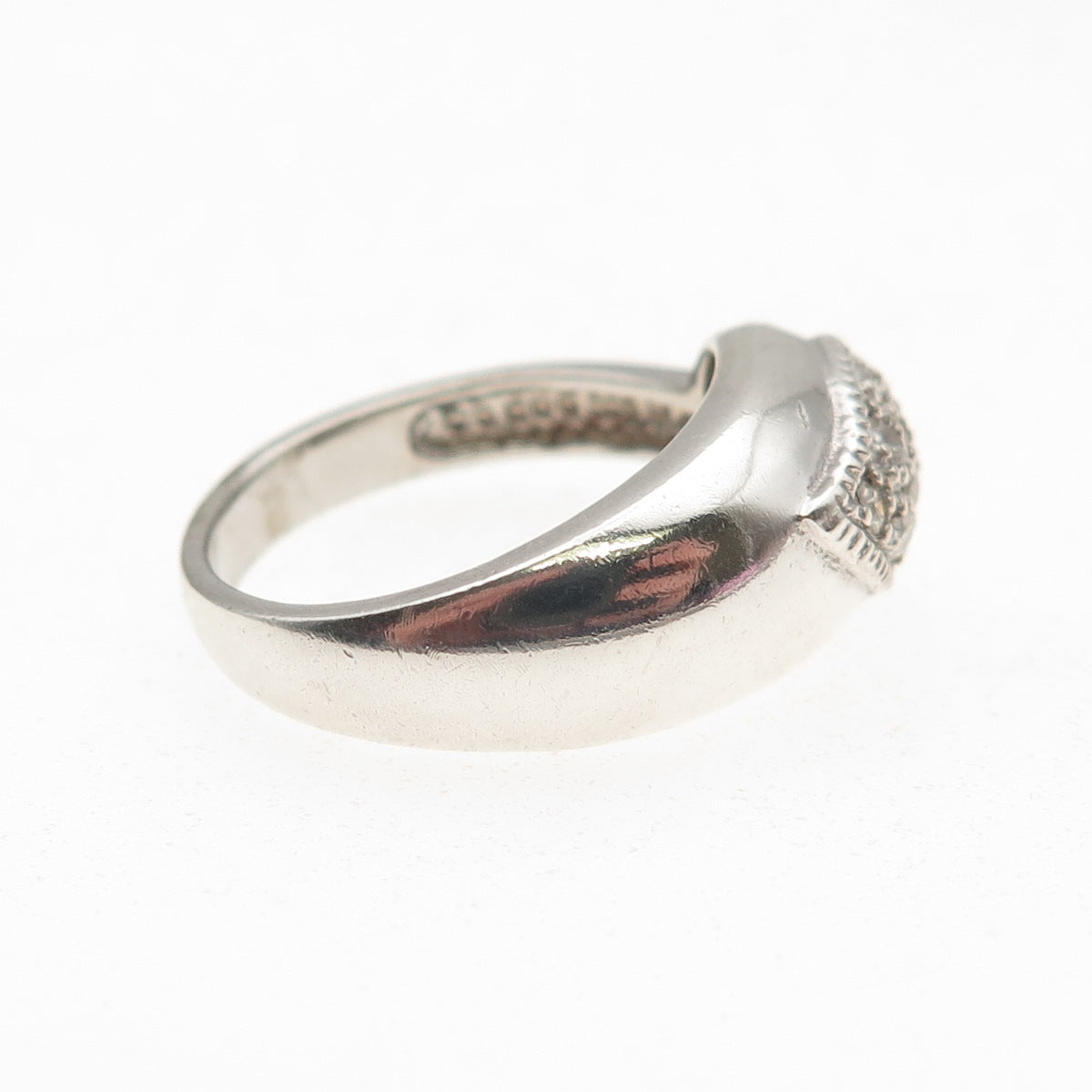 925 Sterling Silver Round-Cut C Z Teardrop Ring Size 8