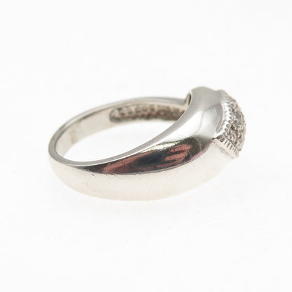 925 Sterling Silver Round-Cut C Z Teardrop Ring Size 8