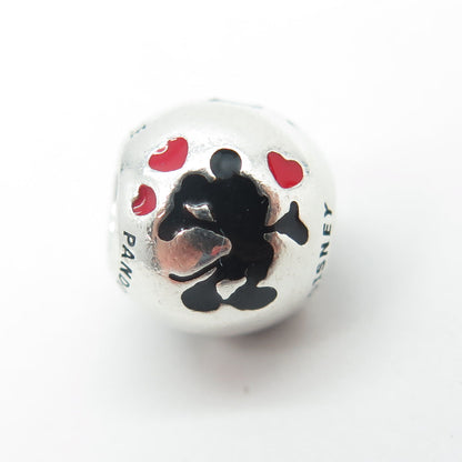 PANDORA 925 Sterling Silver Enamel Mickey & Minnie Mouse Disney Bead Charm