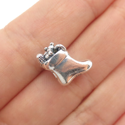 PANDORA 925 Sterling Silver Christmas Stocking Slide Bead Charm