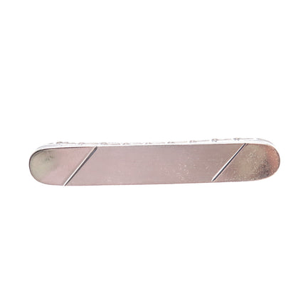 WELLS 925 Sterling Silver Antique Art Deco Bar Pin Brooch