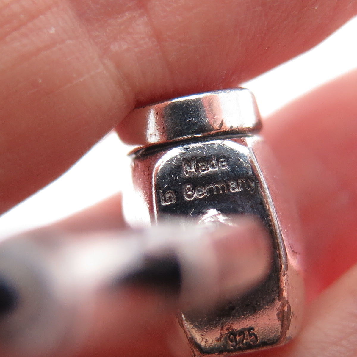 925 Sterling Silver Vintage Germany Langnese Honig Honey Oxidized Cufflinks