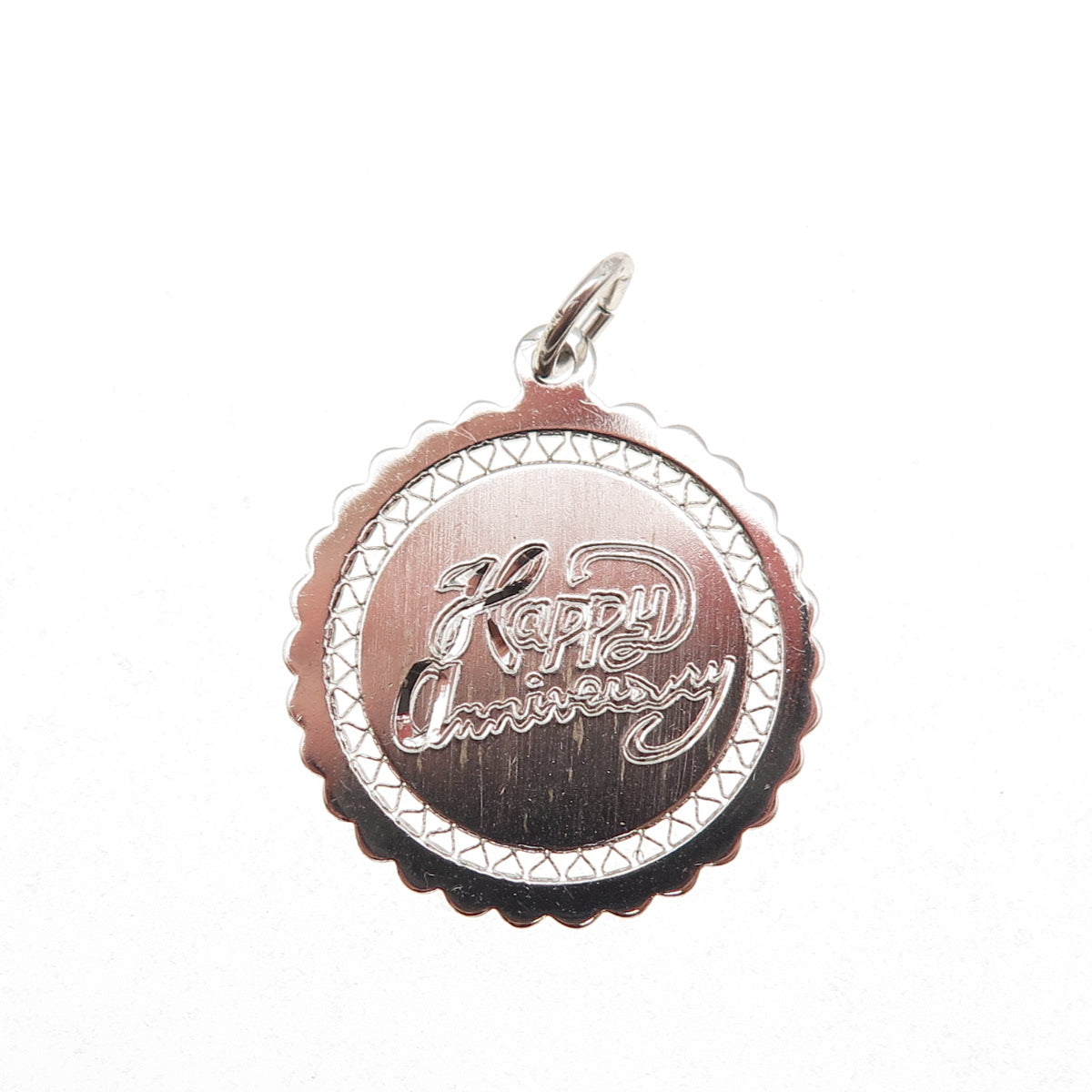 Griffith & Sons 925 Sterling Silver Vintage Happy Anniversary Charm Pendant