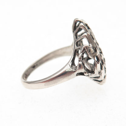 Lisa Lee Creations 925 Sterling Silver Vintage Modernist Petal Ring Size 6