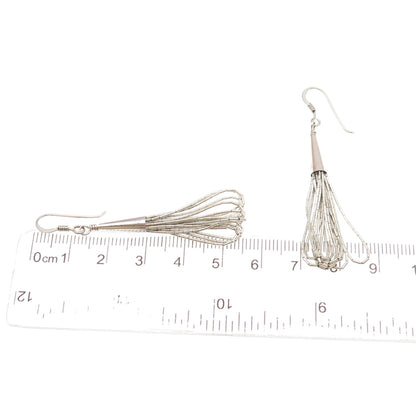 Old Pawn 925 Sterling Silver Vintage Southwestern Liquid Chain Dangle Earrings