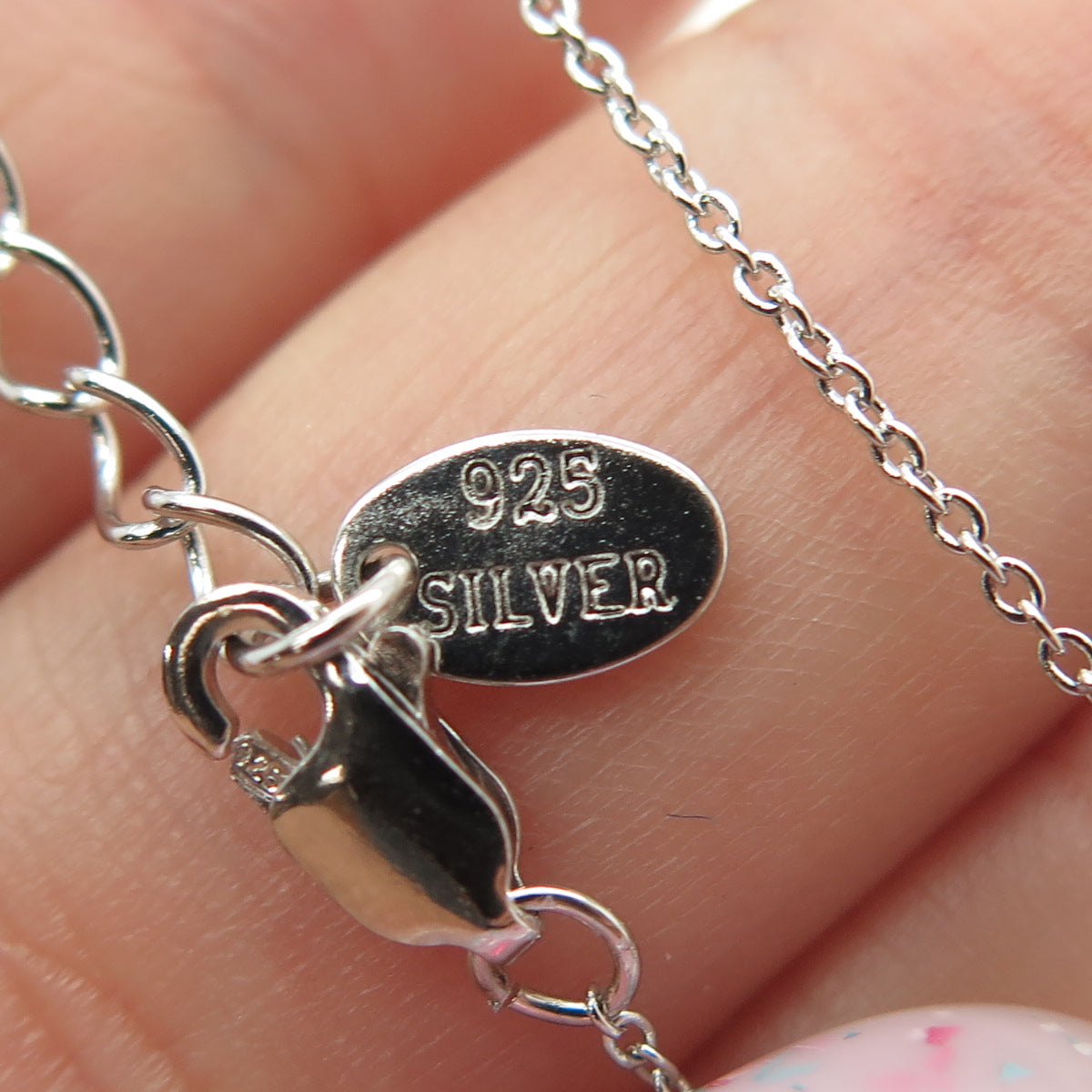 925 Sterling Silver Multi-Cut Champagne & White C Z Cable Chain Necklace 17-19"