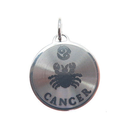 A & Z 925 Sterling Silver Vintage Cancer Zodiac Sign Minimalist Charm Pendant