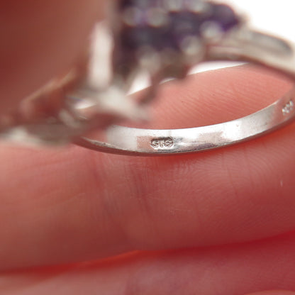 Chuck Clemency 925 Sterling Vintage Real Ametrine Amethyst & Citrine Ring Size 7