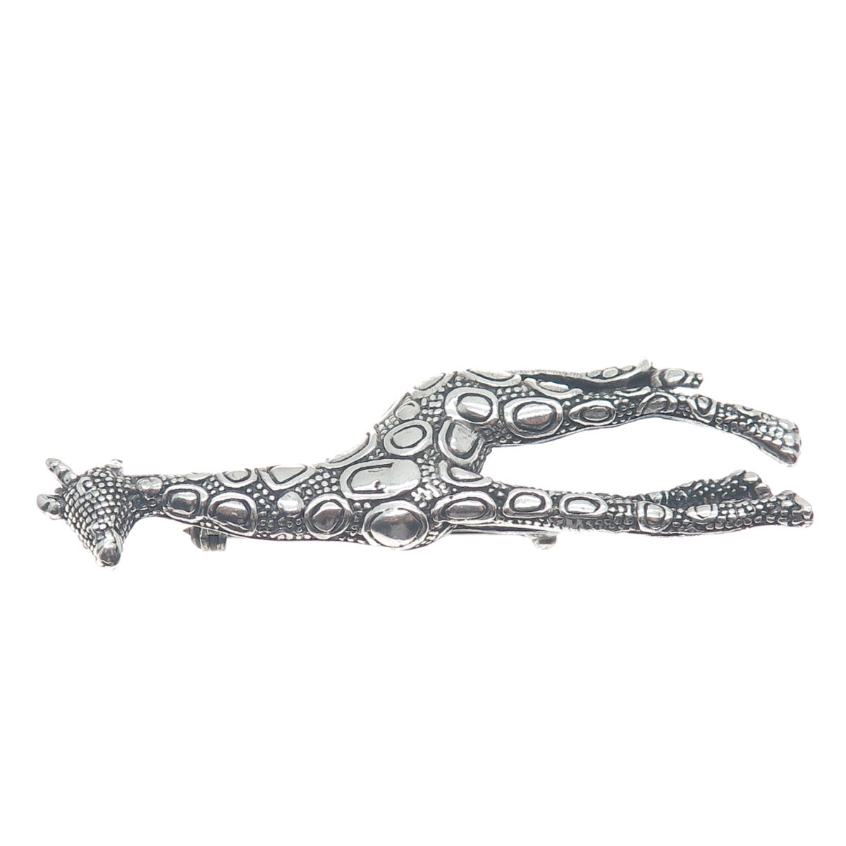925 Sterling Silver Vintage Mexico Giraffe Oxidized Pin Brooch