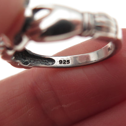 RJ Graziano 925 Sterling Silver Vintage Irish Claddagh Ring Size 7.25