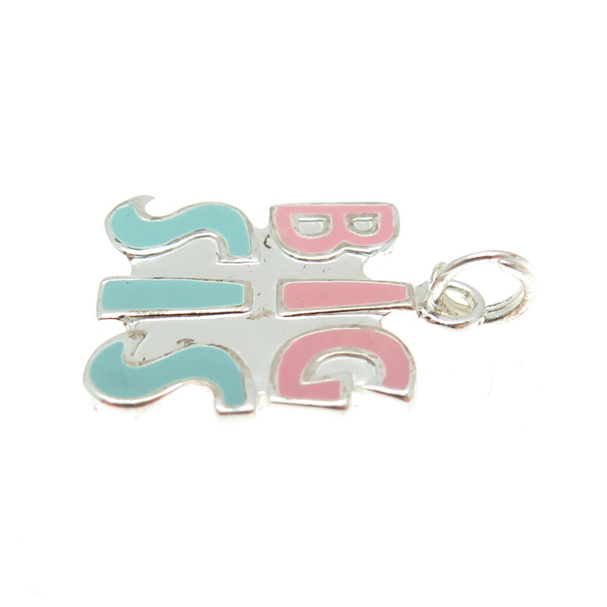 925 Sterling Silver Enamel "Big Sis" Charm Pendant