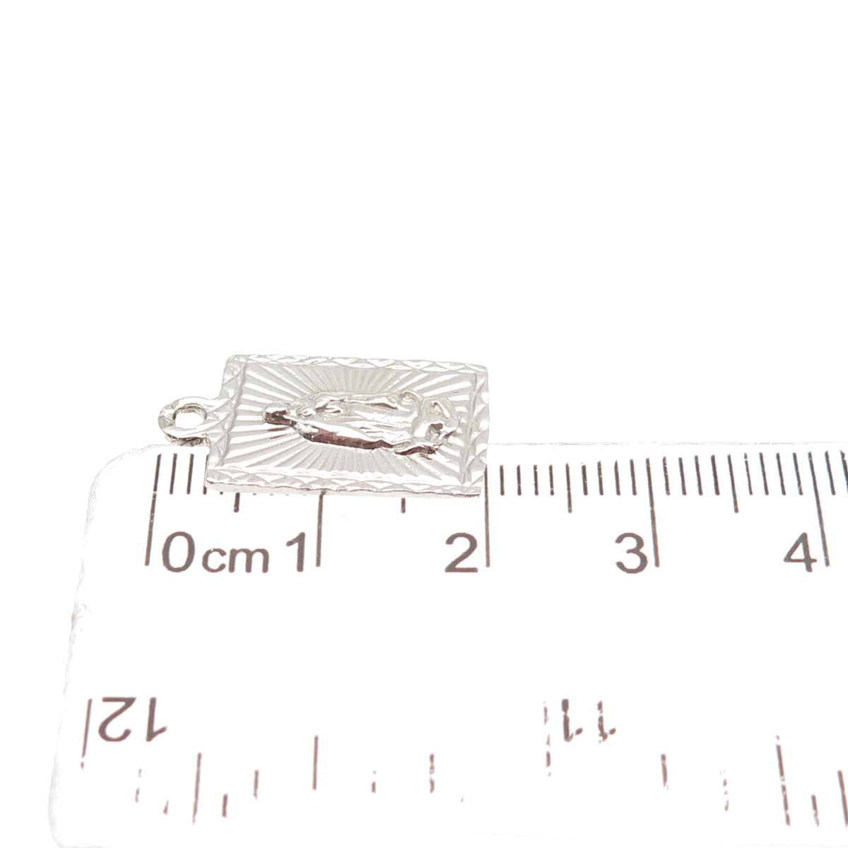 925 Sterling Silver Vintage St. Mary Religious Mini Charm Pendant