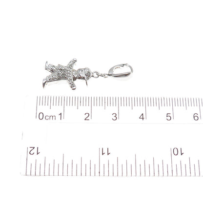 925 Sterling Silver Real Round-Cut Diamond Boy Charm Pendant