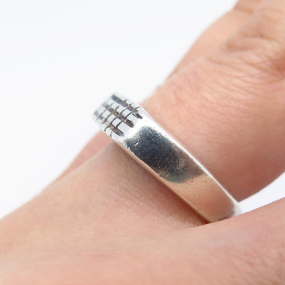 925 Sterling Silver Vintage Striped Ring Size 6.25