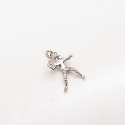 925 Sterling Silver Vintage Rugby Player Charm Pendant