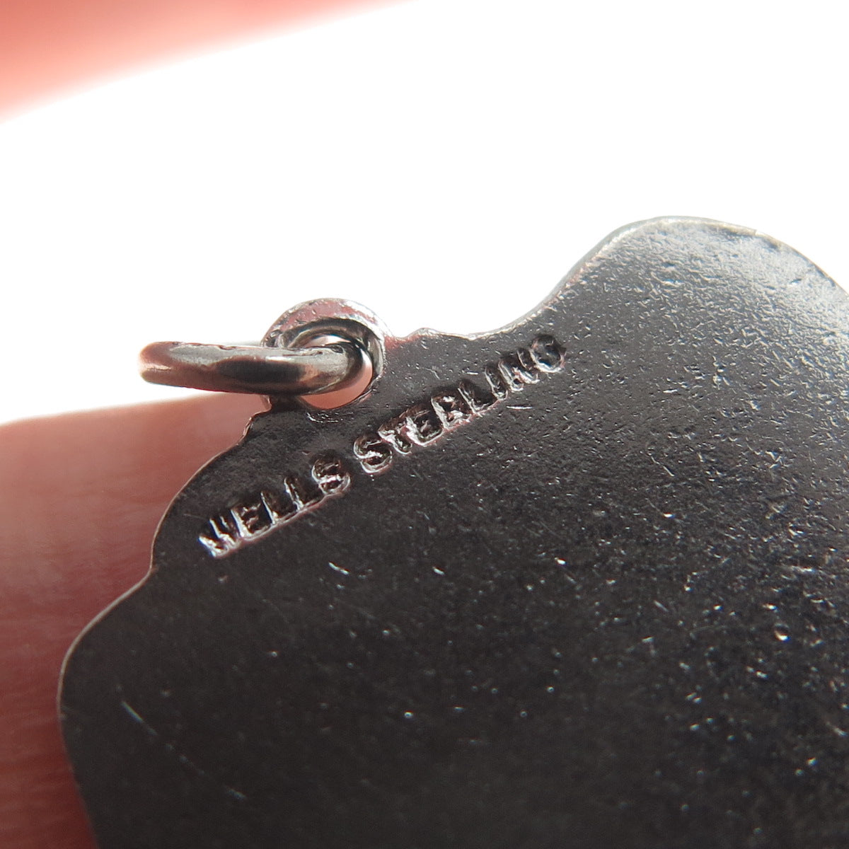 WELLS 925 Sterling Silver Vintage Enamel Bermuda Map Minimalist Charm Pendant