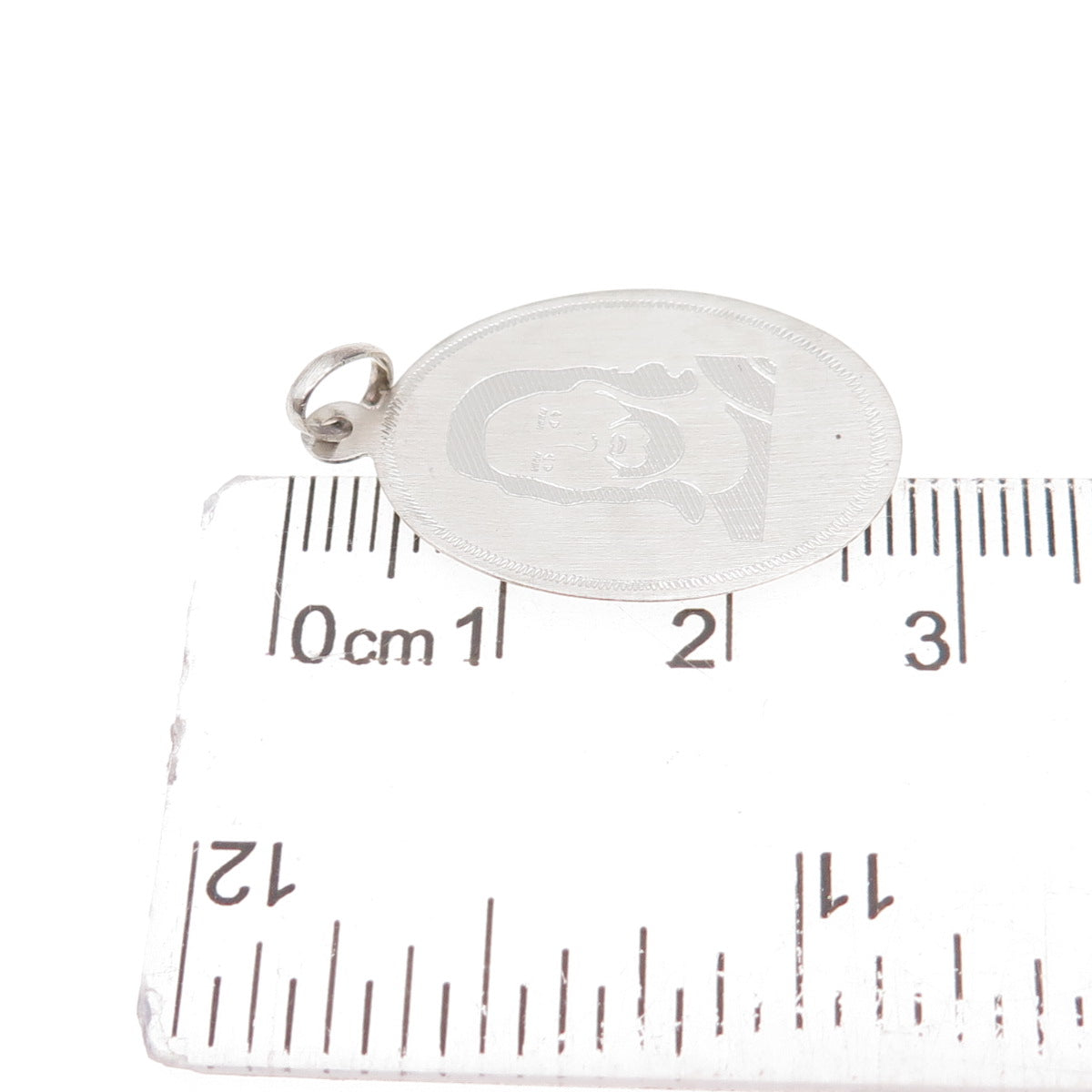 925 Sterling Silver Vintage Engraved Jesus Charm Pendant