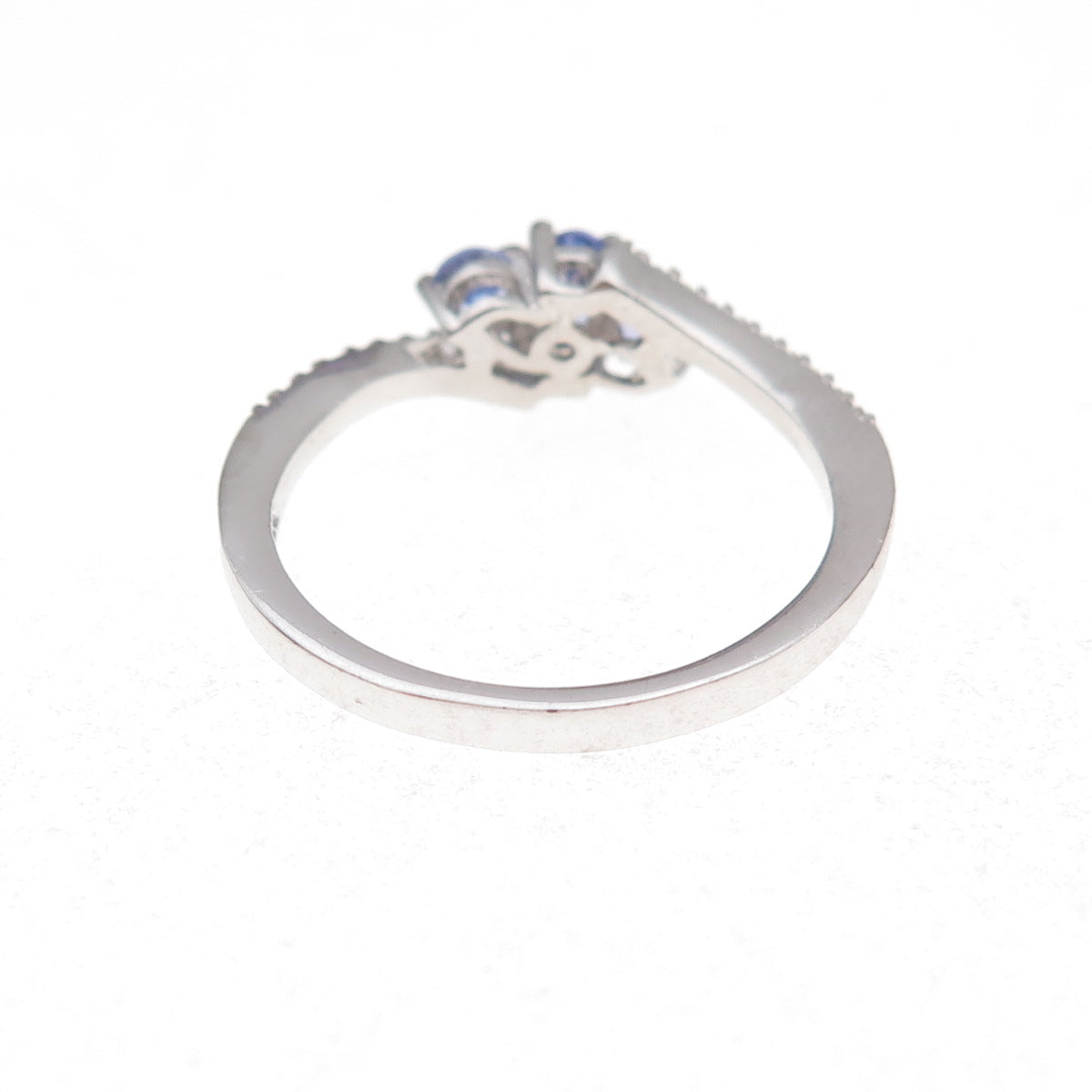 Chuck Clemency 925 Sterling Silver Real Tanzanite & White Topaz Ring Size 8.25