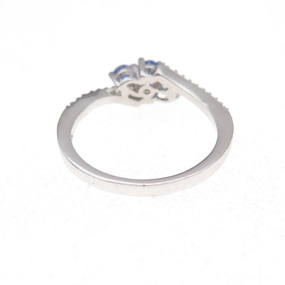 Chuck Clemency 925 Sterling Silver Real Tanzanite & White Topaz Ring Size 8.25