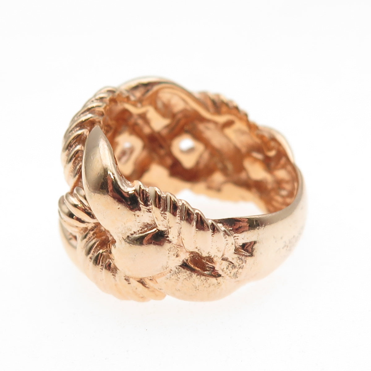 JCM Jacmel Mauritius 925 Sterling Silver Gold Plated Woven Ring Size 6.25