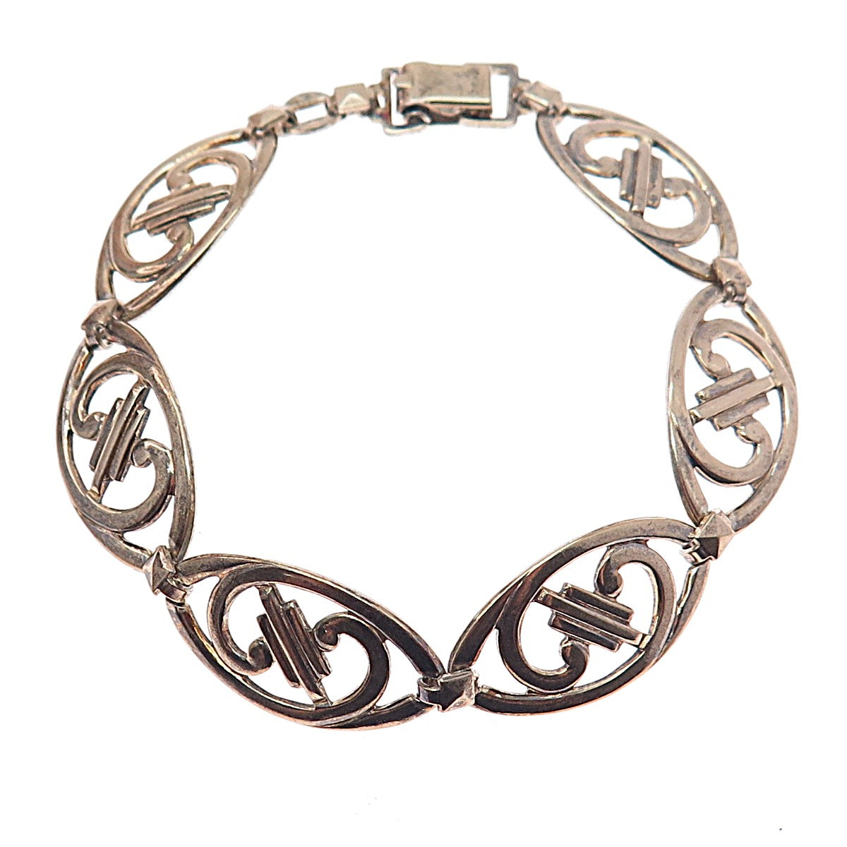 SYMMETALIC 925 Sterling Silver 1/20 14K Gold Filled Antique Bracelet 7.25"