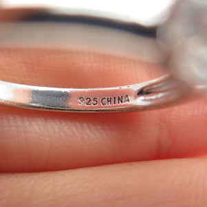 925 Sterling Silver Round-Cut C Z Engagement Ring Size 8.25