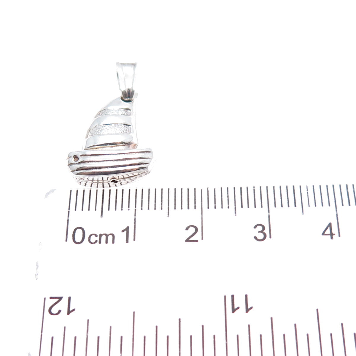 925 Sterling Silver Vintage Italy Sailboat Minimalist Charm Pendant
