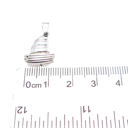 925 Sterling Silver Vintage Italy Sailboat Minimalist Charm Pendant