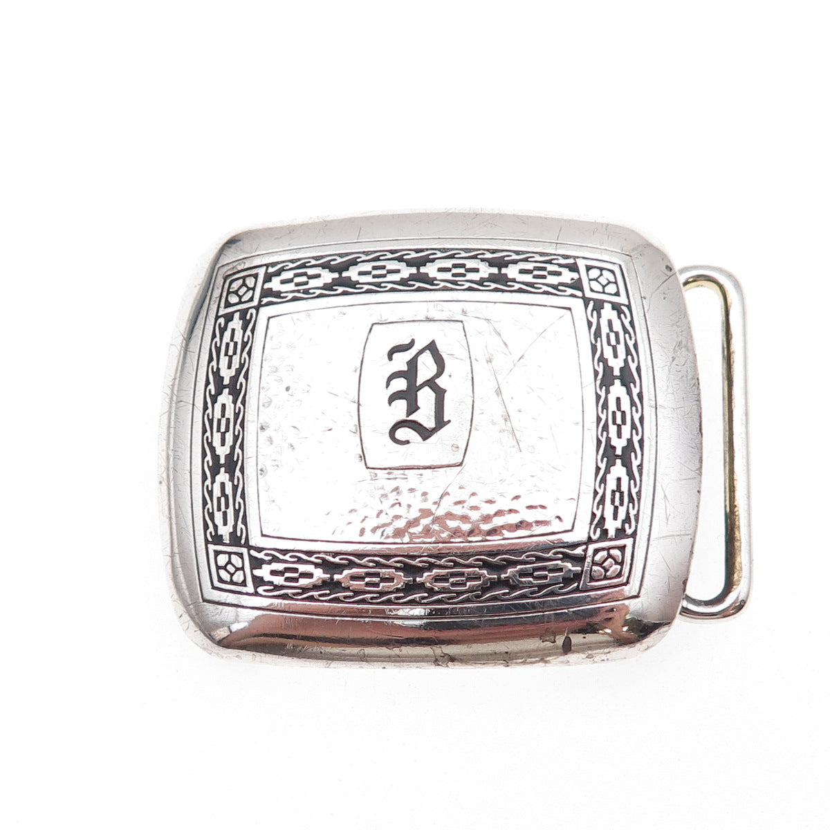 Hickok 925 Sterling Silver Antique Art Deco Letter B Initial Belt Buckle