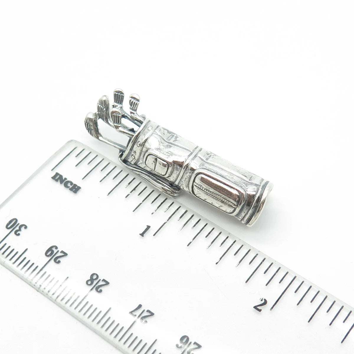 Beau 925 Sterling Silver Vintage Golf Club Oxidized Pin Brooch