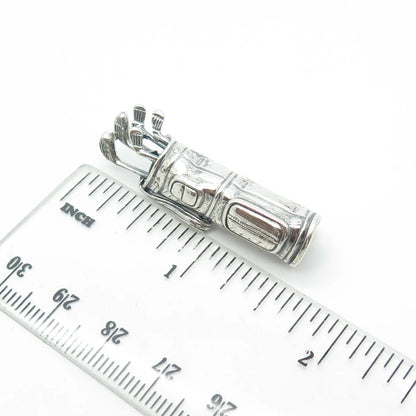 Beau 925 Sterling Silver Vintage Golf Club Oxidized Pin Brooch