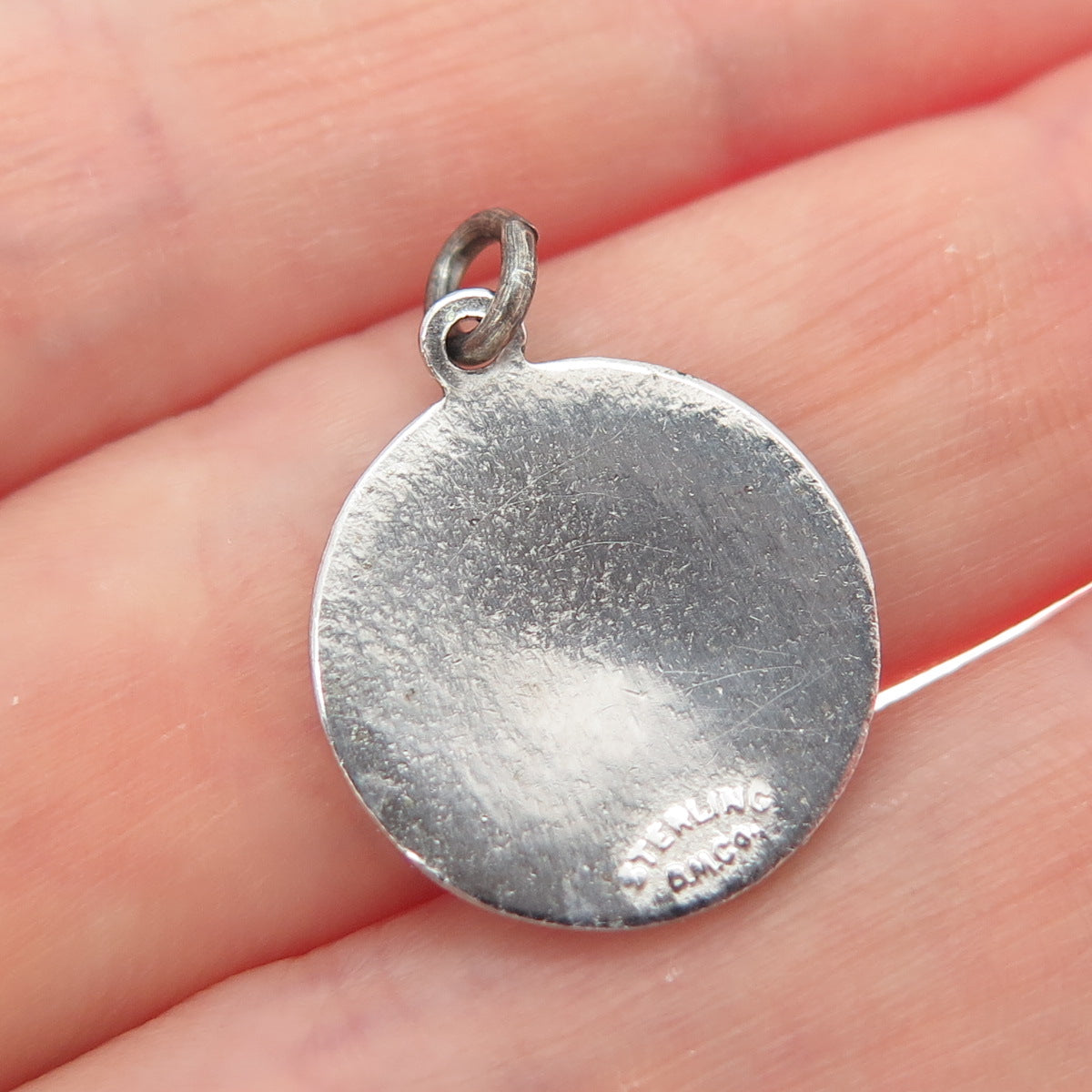BREADNER CO. 925 Sterling Silver Antique Enamel Maple Leaf Minimalist Pendant