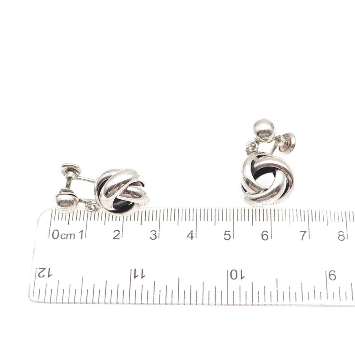 Danecraft Sterling Silver Vintage Interlocked Trinity Dangle Screw Back Earrings