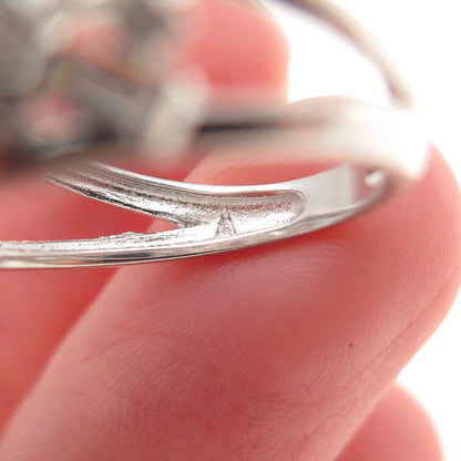 925 Sterling Silver Multi-Cut C Z Cluster Ring Size 6