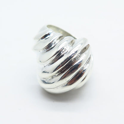 925 Sterling Silver Vintage Ribbed Ring Size 6.5
