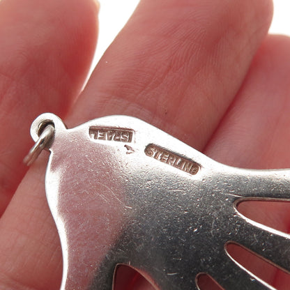 925 Sterling Silver Vintage Israel Hand Palm Charm Pendant