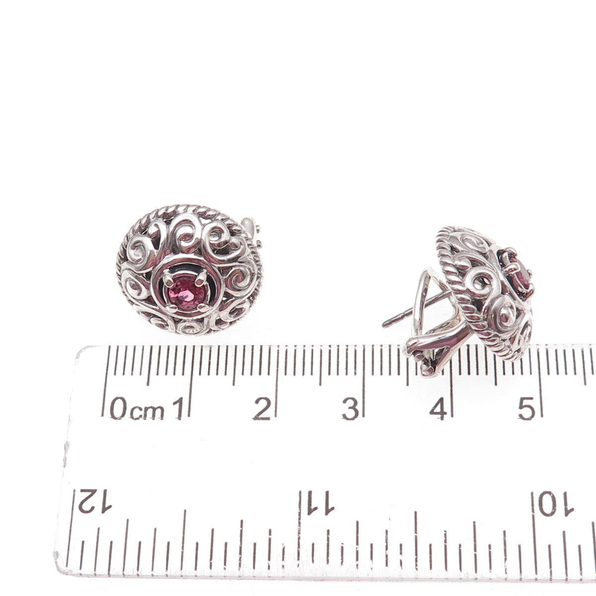 Carolyn Pollack 925 Sterling Silver Vintage Real Amethyst Omega Back Earrings