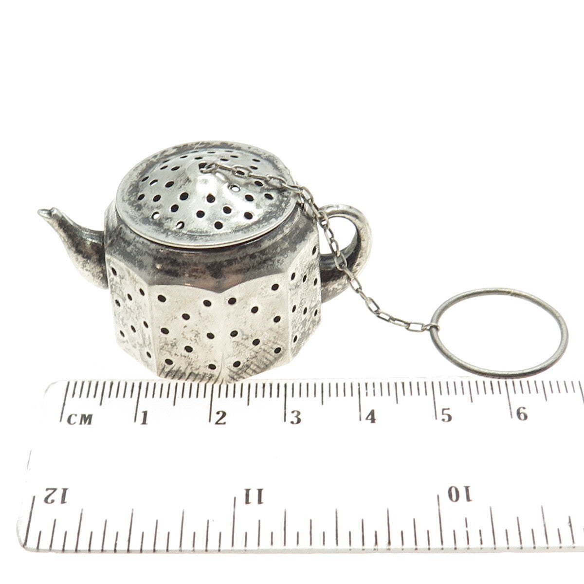 AMCRAFT Attleboro Mass 925 Sterling Silver Antique Teapot Tea Diffuser Strainer