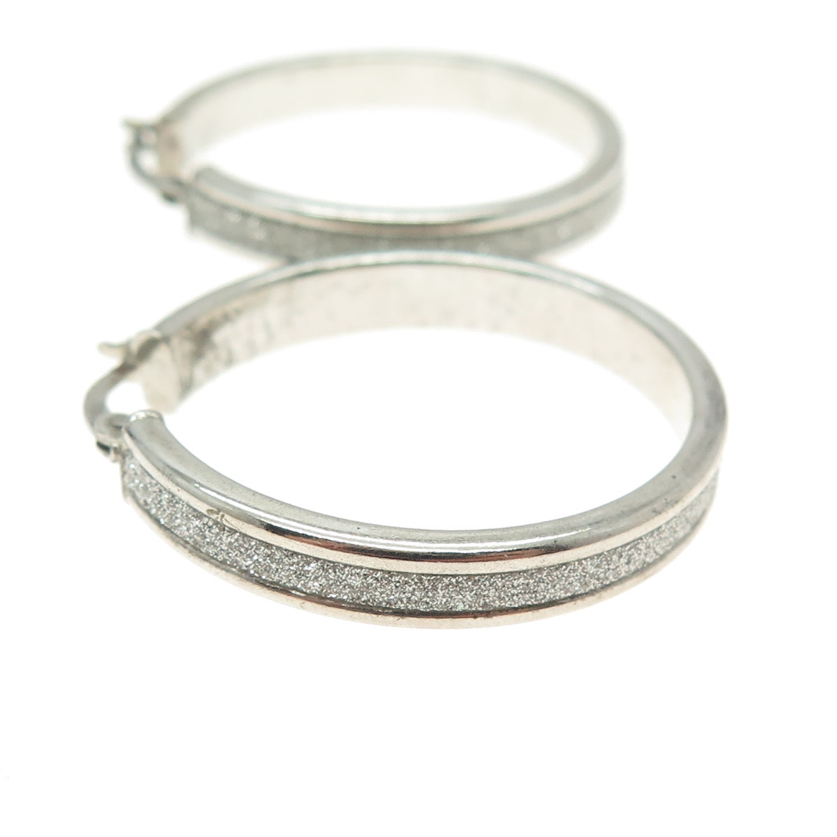 925 Sterling Silver Diamond-Illusion Hoop Earrings