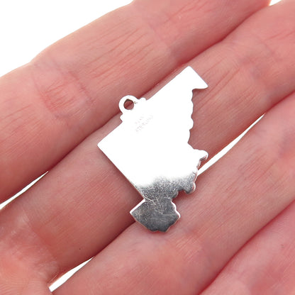 M&M Mark Mercy 925 Sterling Silver Vintage Maryland State Mini Charm Pendant