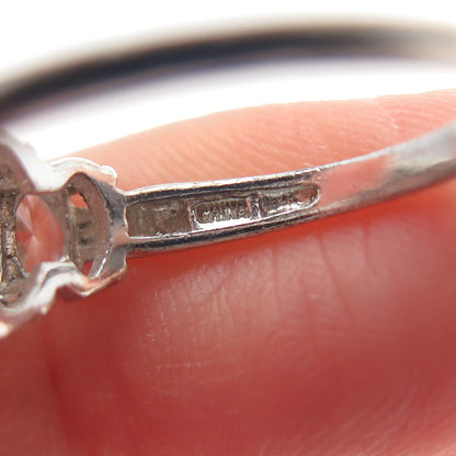 925 Sterling Silver Oval-Cut C Z Engagement Ring Size 7.25