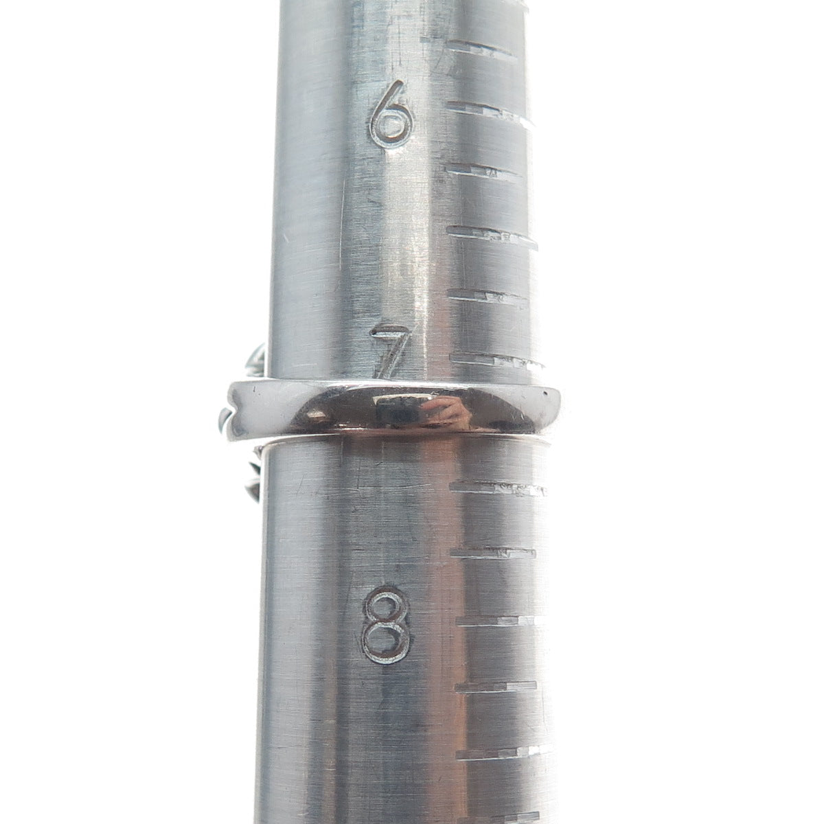 925 Sterling Silver Real Amethyst & White Topaz Gem Cluster Ring Size 7.25