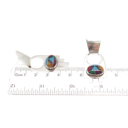 VanHorne Collection Old Pawn Sterling Silver Vintage Multi-Gem Dangle Earrings