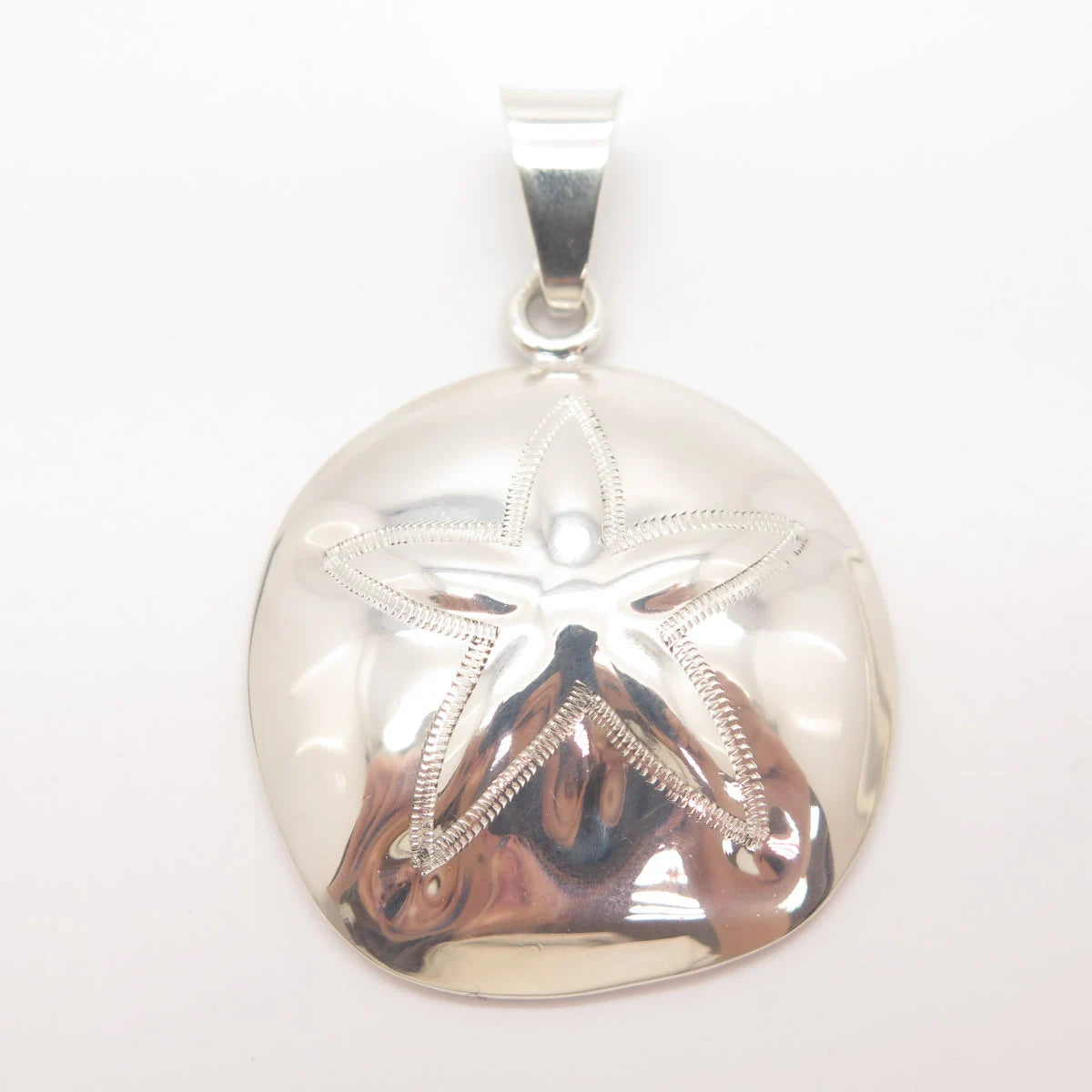 925 Sterling Silver Vintage Mexico Sand Dollar Pendant