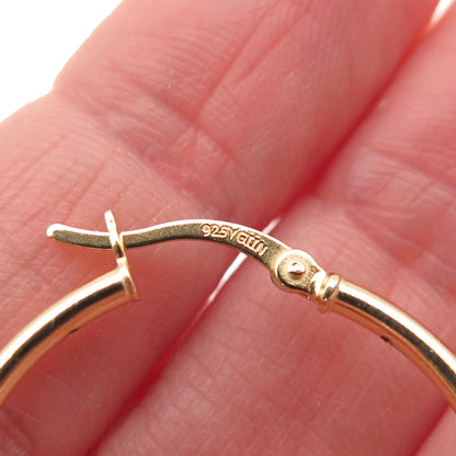 925 Sterling Silver Gold Plated Hoop Earrings
