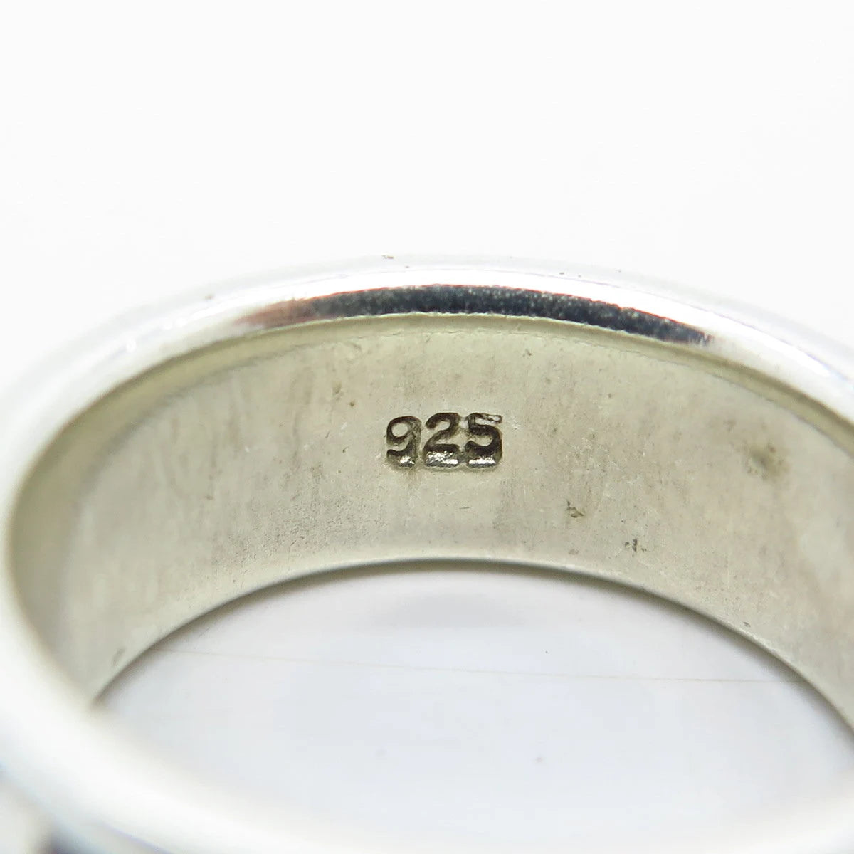 925 Sterling Silver Vintage Braided Rotating Band Ring Size 6.75