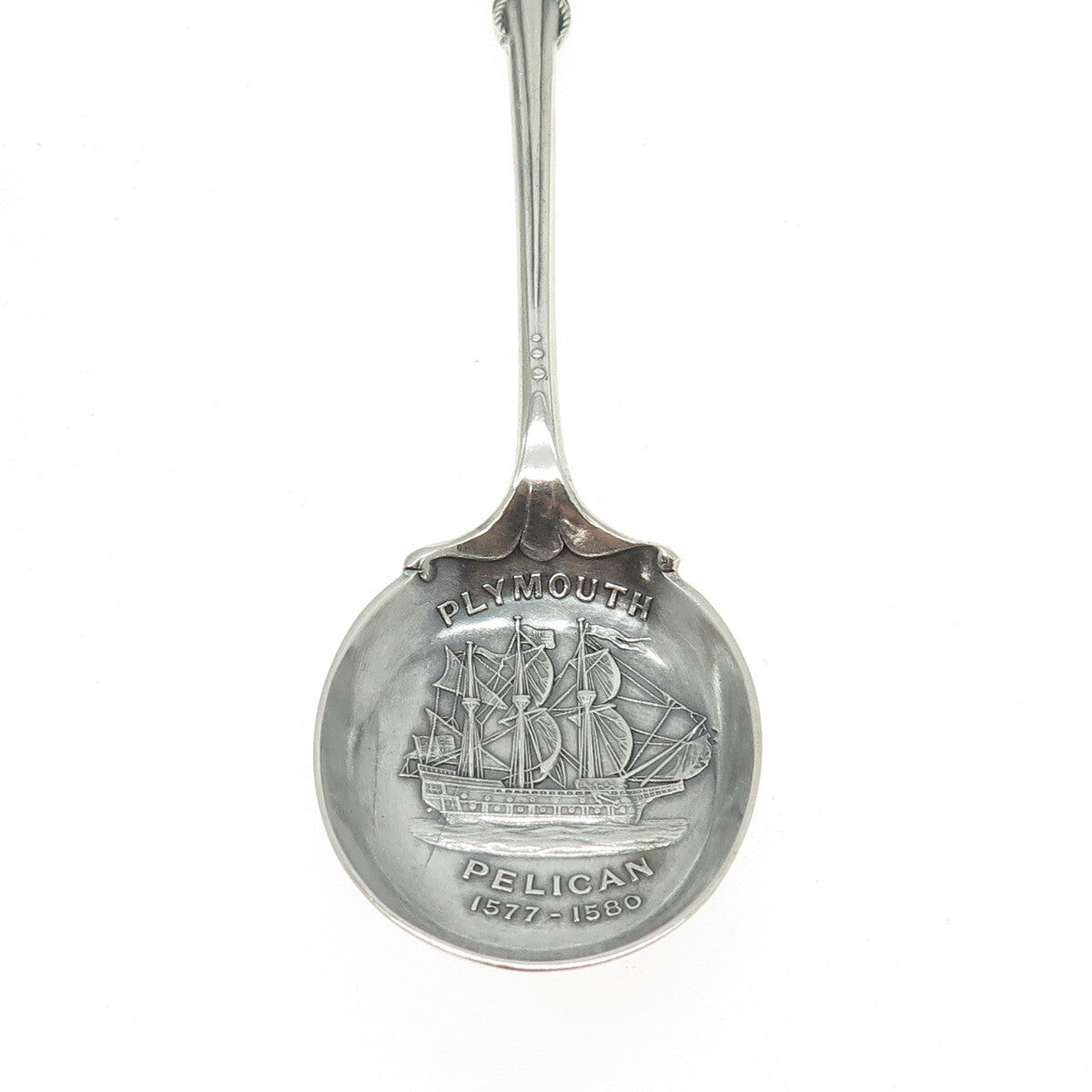 PAGE KEEN & PAGE 925 Sterling Silver Antique 1917 London Pelican Plymouth Spoon