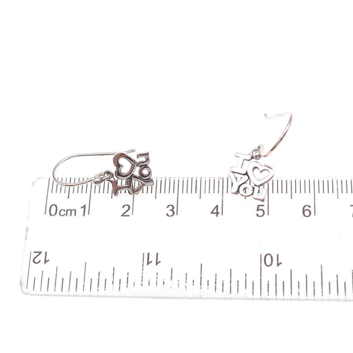 925 Sterling Silver I Love You Dangle Earrings