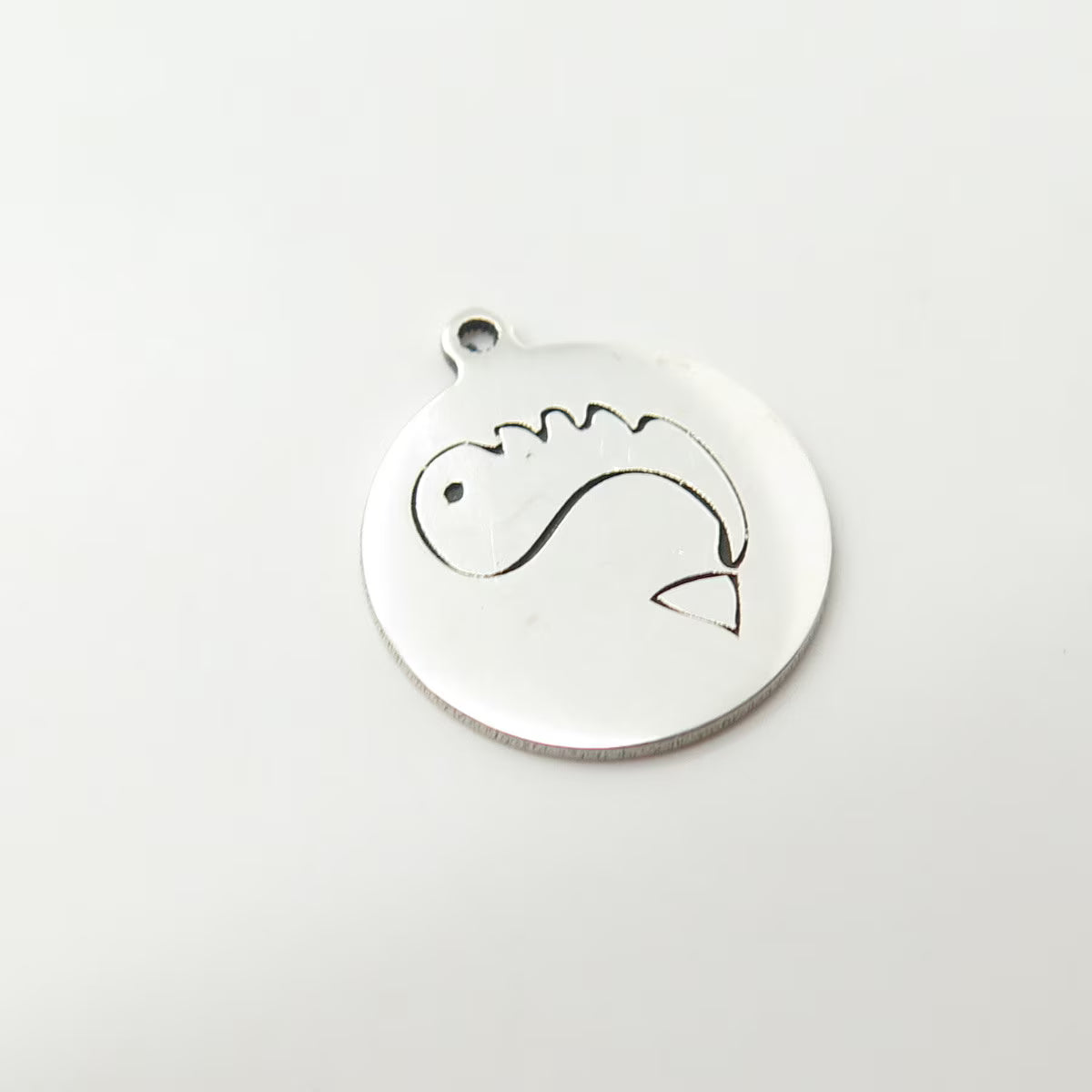 925 Sterling Silver USA Two In Town Whale Charm Pendant